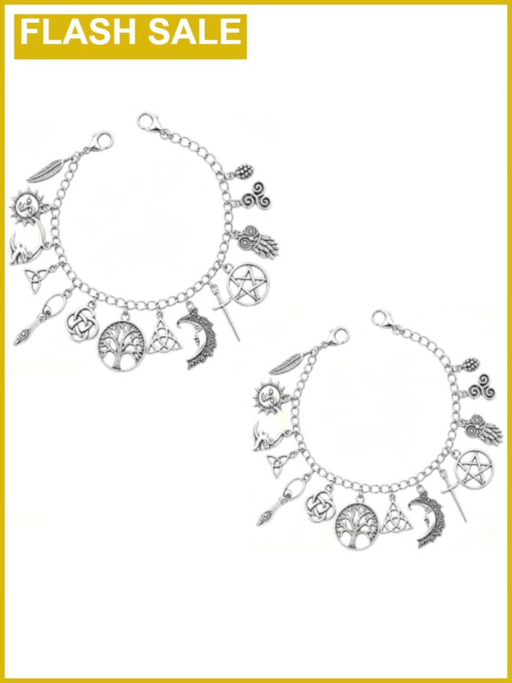 Vintage Witchy Charm Bracelet Anklet Pagan Gothic Celestial Adjustable